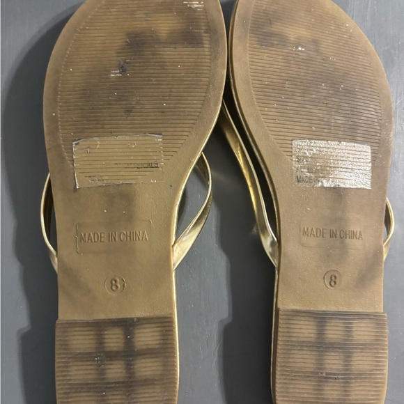 NY & Co Sandals Gold and Light Gray Size 8 Used Condition - Picture 4 of 6